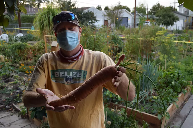 Image: Ted Richardson, a garden leader at El Oasis, hopes to prevent the land from being sold.