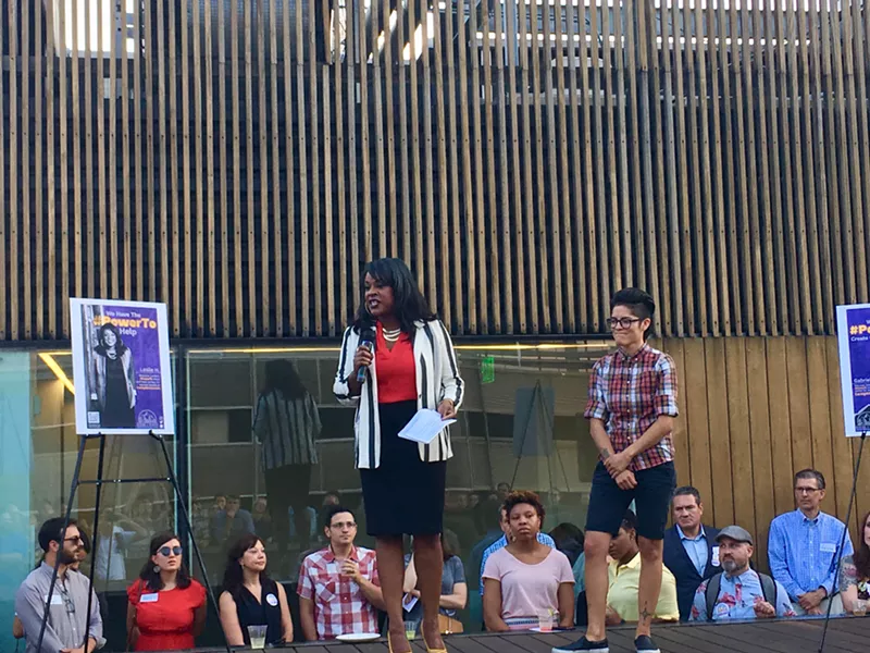 Image: Representative Leslie Herod and Gabrielle Rodriguez at Thursday's event.