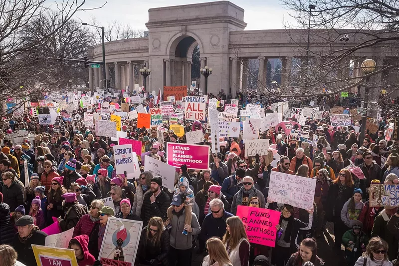 Image: The Denver Women's March in 2017.