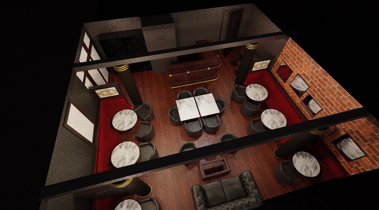 A rendering of the upcoming cannabis lounge at the Patterson Inn.