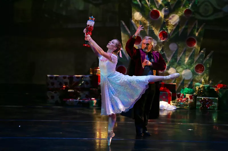 Image: Callie Peterson as Clara and Keston Meyers as the Nutcracker Prince in Ballet Ariel's "Waltz of the Flowers."