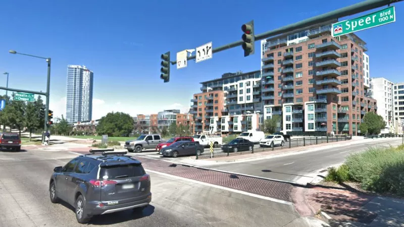 Image: The signal at Speer and Wewatta, near the Pepsi Center, is currently the longest in Denver.