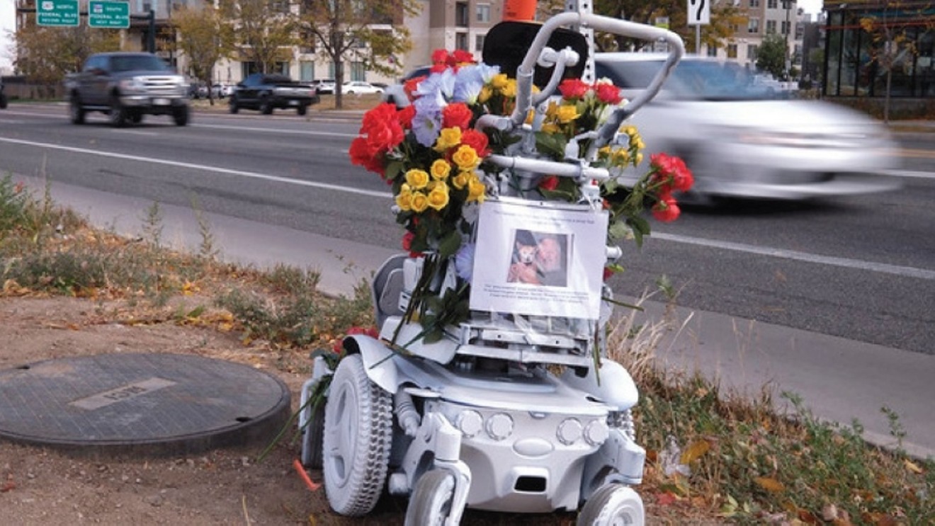 A photo of a traffic-victim memorial shared in the Vision Zero 2020 report card.