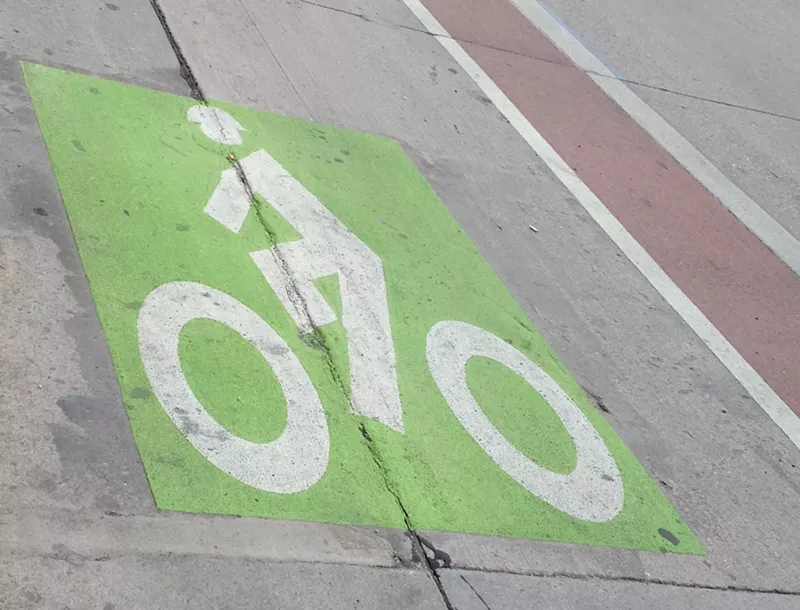 Image: Denver bike lane symbol