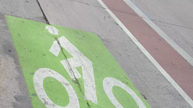 Denver bike lane symbol