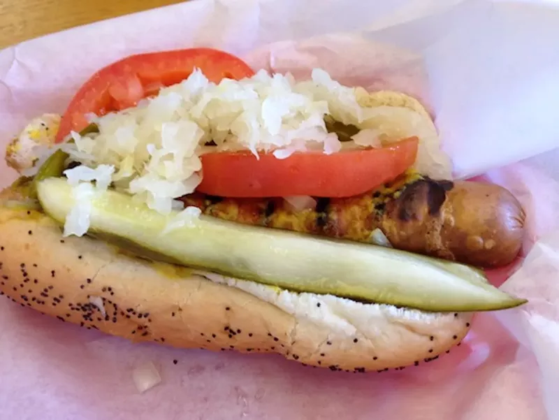 Image: Vegans can get their dog on at Mustard's Last Stand.