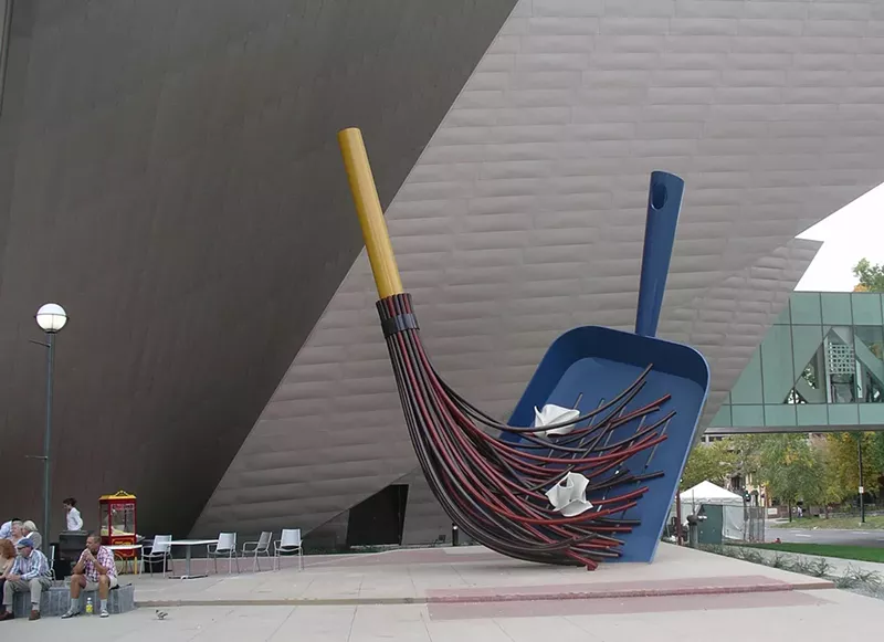 Image: "Big Sweep," outside the Denver Art Museum.