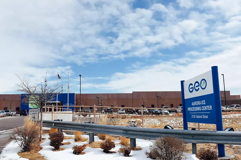 Image: The immigration detention facility in Aurora is run by private prison company GEO Group through a contract with ICE.