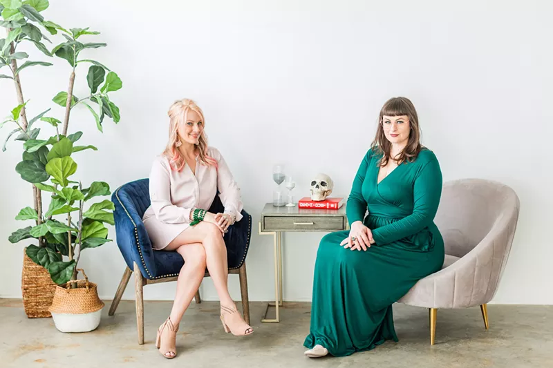 Image: Erin Merelli (left) and Lauren Carroll founded the Deathwives together in 2019.
