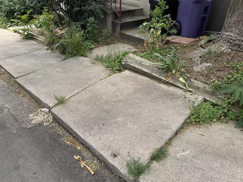 Image: uneven sidewalk in Denver