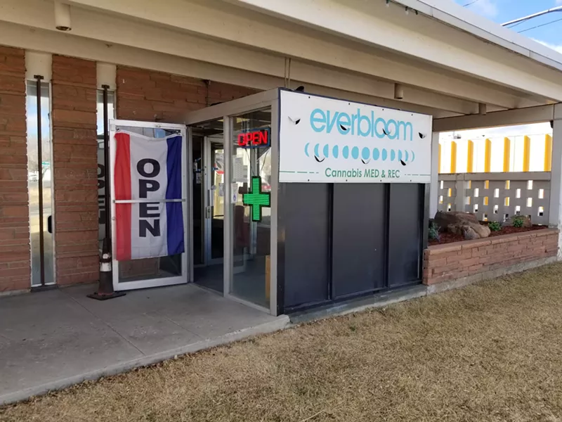 Image: Denver dispensary with open sign