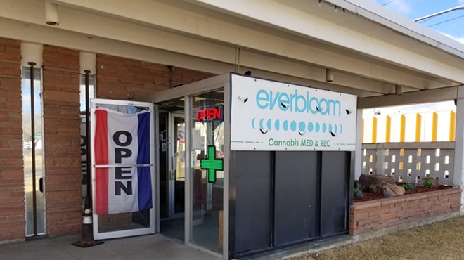 Denver dispensary with open sign
