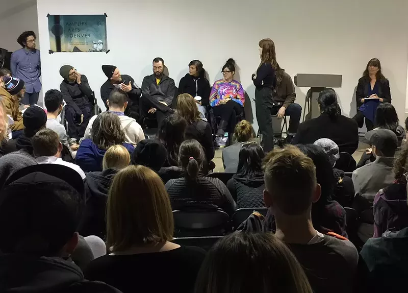 Image: DIY artists and musicians gathered at RedLine to discuss the future of Denver's underground art scene.