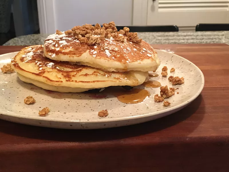 Image: Even with mixing and cooking time, making blueberry pancakes at home doesn't take as long as snagging a table at Snooze.