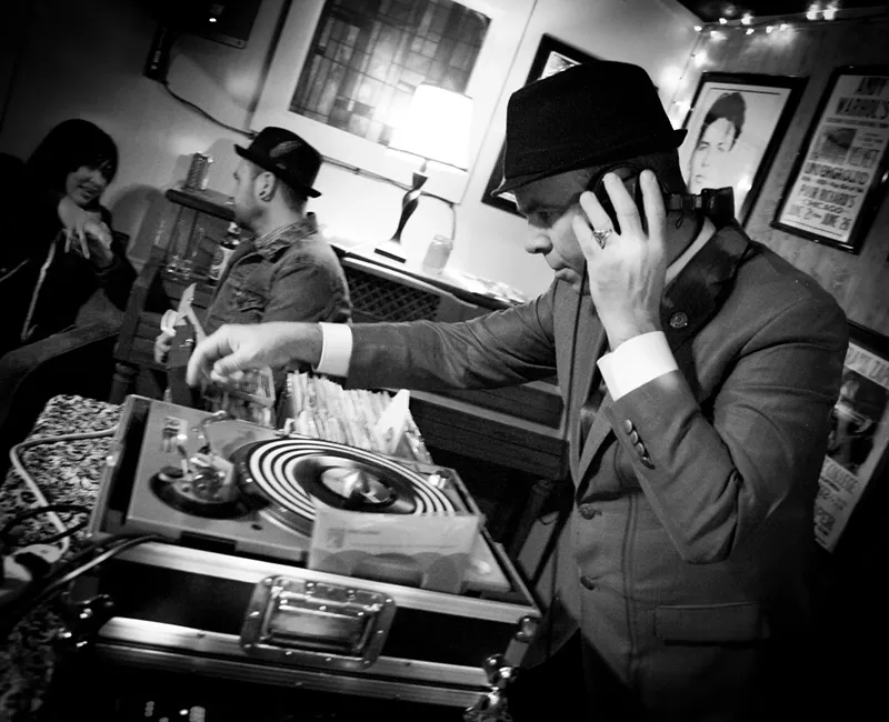 Image: DJ Scott Damnit spins vintage vinyl at Groove Diggers Soul Club.