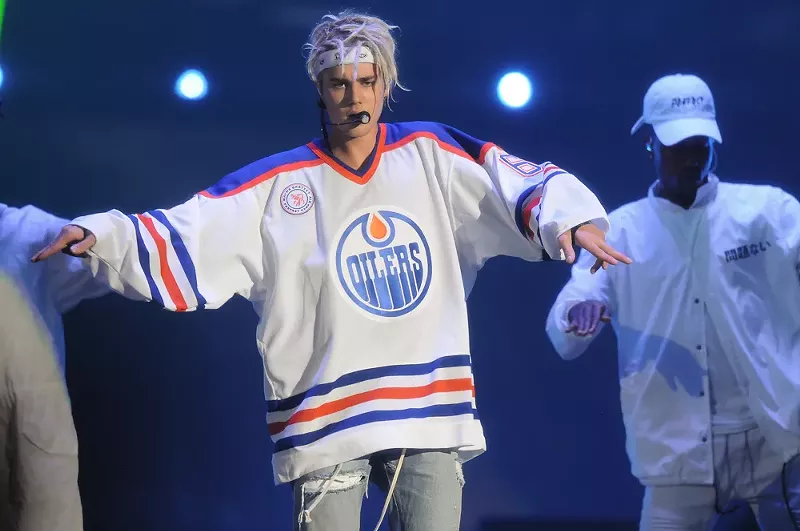 Image: Justin Bieber performing at the Pepsi Center on April 4, 2016.