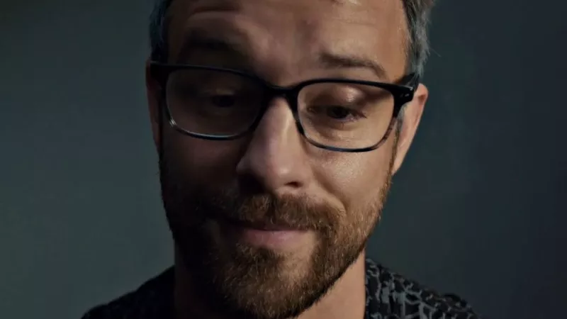 Image: Chris Watts (Sean Kleier) during his first police interrogation.
