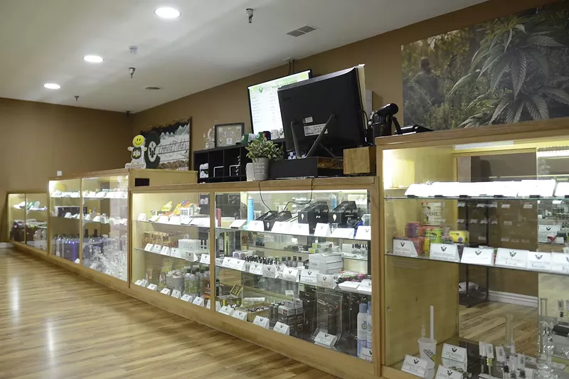 Image: Inside Emerald Fields, a Glendale dispensary.