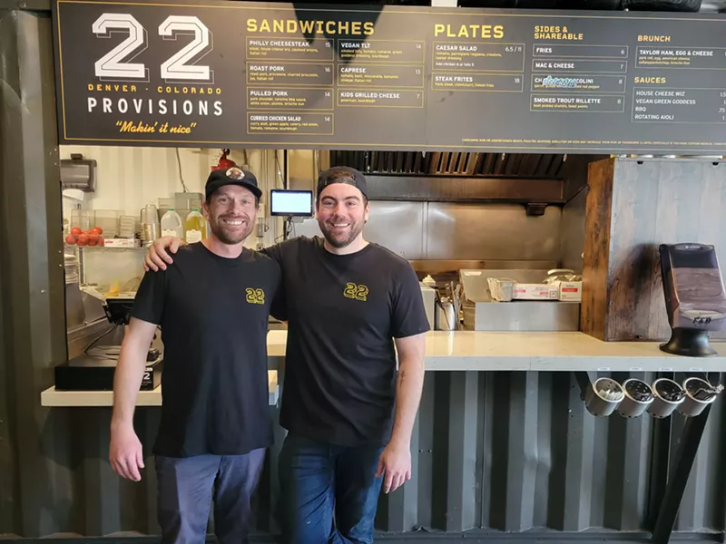 Image: General manager Kevin Channell and chef Quincy Cherrett of 22 Provisions.