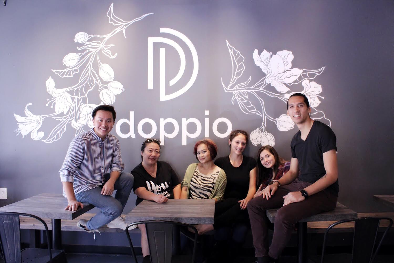 The Doppio team, including Davyn (left) and Dhiana (second from left).