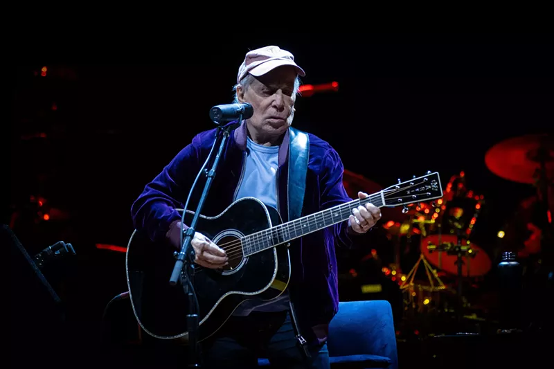 Image: Paul Simon at the Paramount Theatre in Denver.