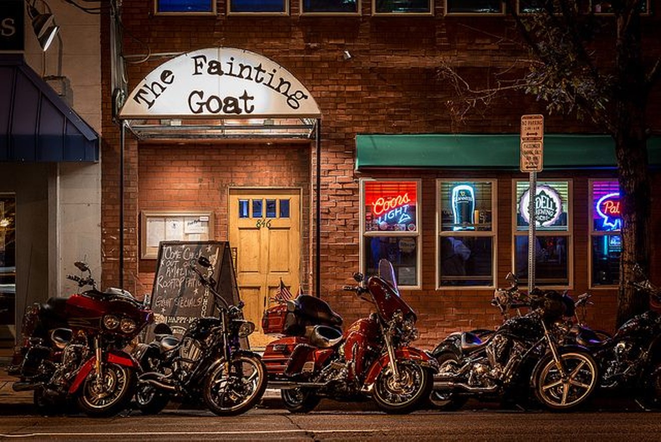 The Fainting Goat is a regular hangout for motorcycle enthusiasts, Atlanta Falcons fans and neighbors in the Golden Triangle and Capitol Hill.
