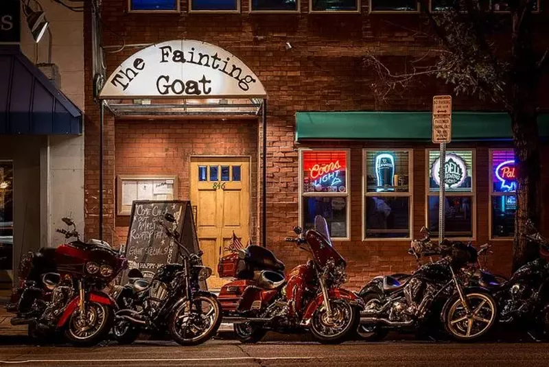 Image: The Fainting Goat is a regular hangout for motorcycle enthusiasts, Atlanta Falcons fans and neighbors in the Golden Triangle and Capitol Hill.