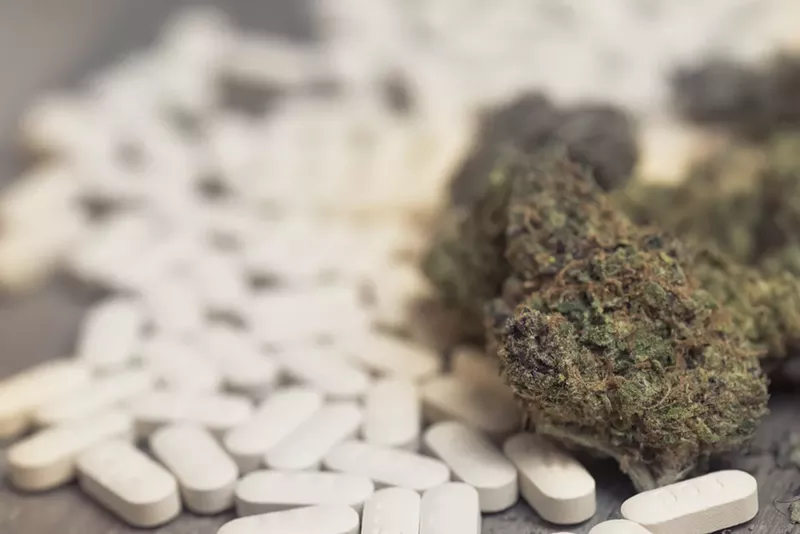 Image: Cannabis and opioids are both used to treat pain, but their rates of addiction are still debated.