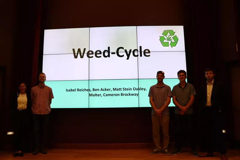 Image: Students at the University of Denver presented their proposed cannabis businesses to a panel of industry experts.