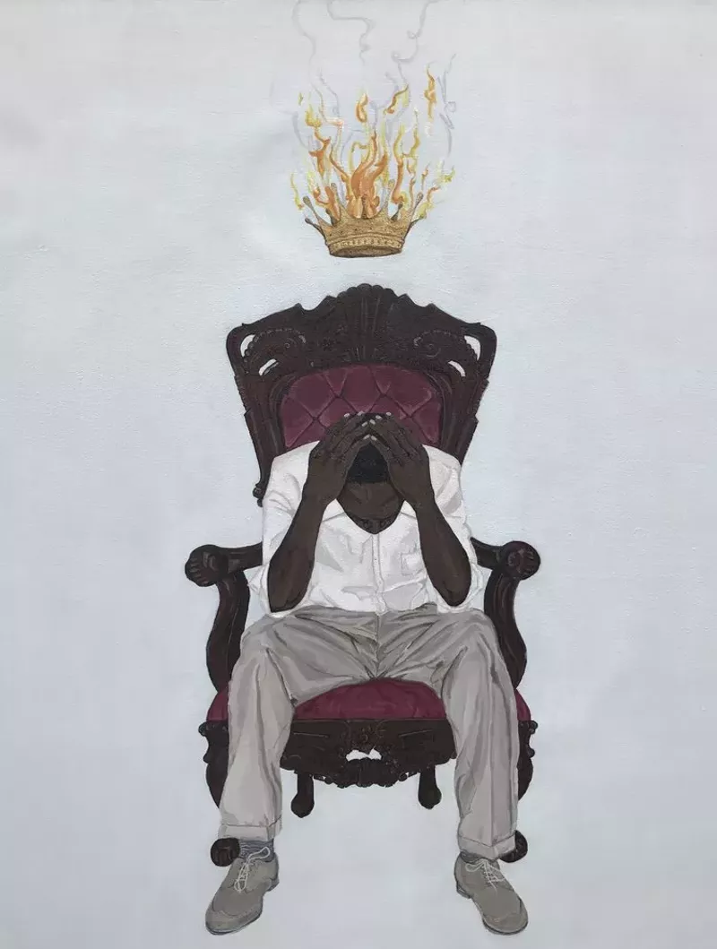 Image: Detail of Earl Chuvarsky's "The King Is Dead," from Made in America.