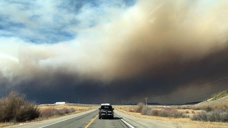 The East Troublesome fire on October 16, as it was gathering strength.