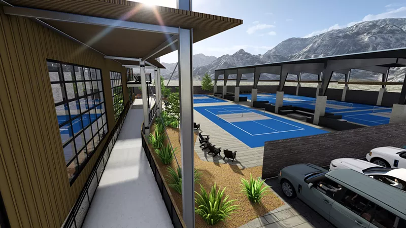 Image: rendering of outdoor pickleball courts
