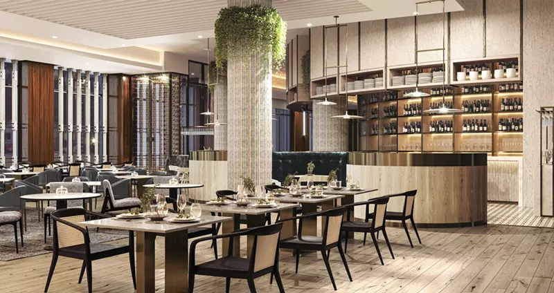 Image: The new lighter, brighter main dining room at Edge Restaurant & Bar.