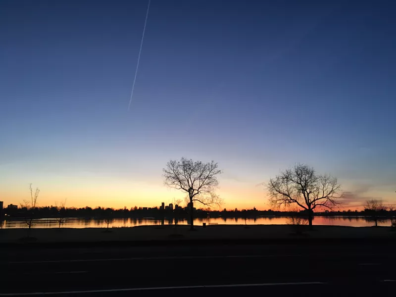 Image: The view from the Lakeview Lounge at 7 a.m. March 11.