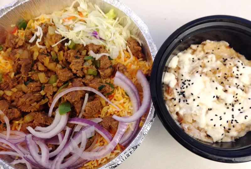 Image: Lunch and dessert at the Yemen Grill.