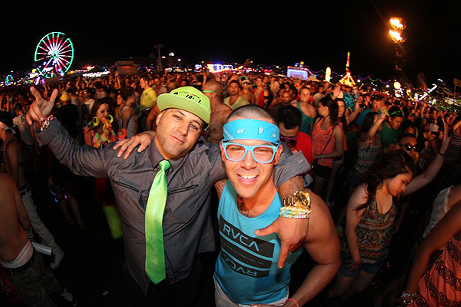 Attendees relax by the Tokyo Karaoke Bar during the second day of the  Electric Daisy Carnival a …
