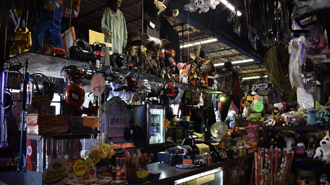 A dark store with lots of goods