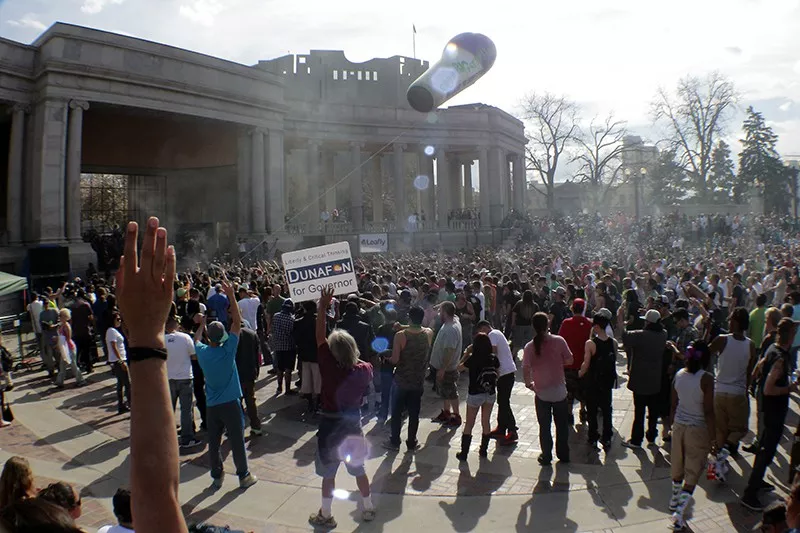 Image: Denver goes big for 4/20 celebrations.