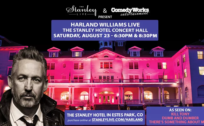 Image: Enter to Win 2 Tickets to Harland Williams Live at The Stanley Hotel on August 23!