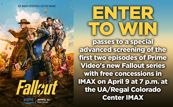 Enter to win screen passes to a special advanced screening of the first two episodes of Prime Video's new Fallout series with free concessions in IMAX on April 9 at 7 p.m. at the UA/Regal Colorado Center IMAX