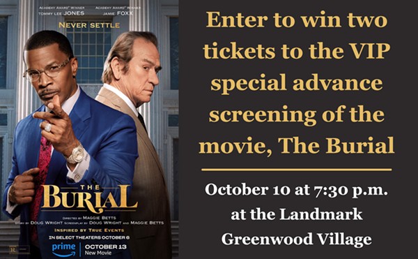 Enter to win two tickets to the VIP special advance screening of the movie, The Burial on October 10 at 7:30pm at the Landmark Greenwood Village