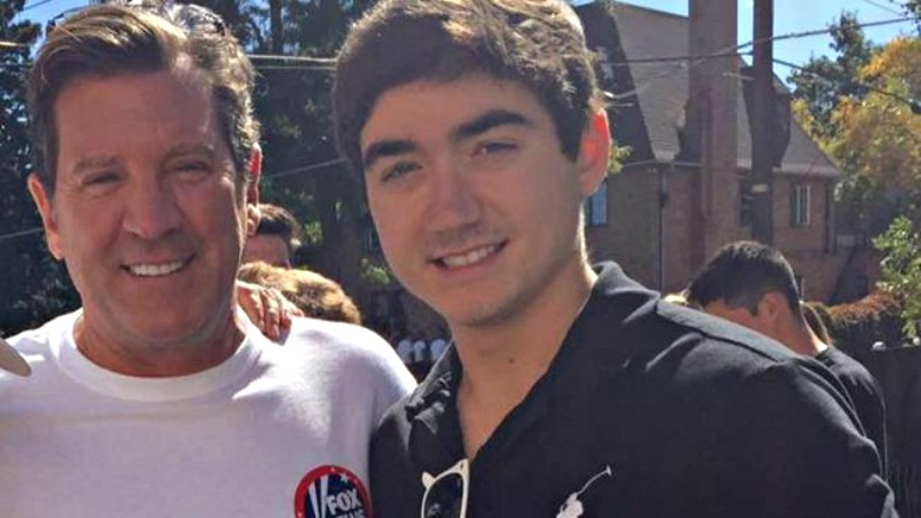 Former Fox News anchor Eric Bolling with his son, Eric Bolling Jr., at CU Boulder in a photo shared on Facebook.