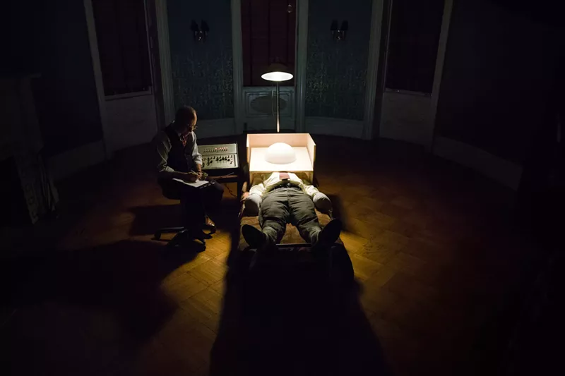 Image: Bob Balaban plays a shady allergist and Peter Skarsgaard is CIA operative Frank Olson in Wormwood, Errol Morris’s murky, evening-long true-crime documentary about coverups and conspiracy.