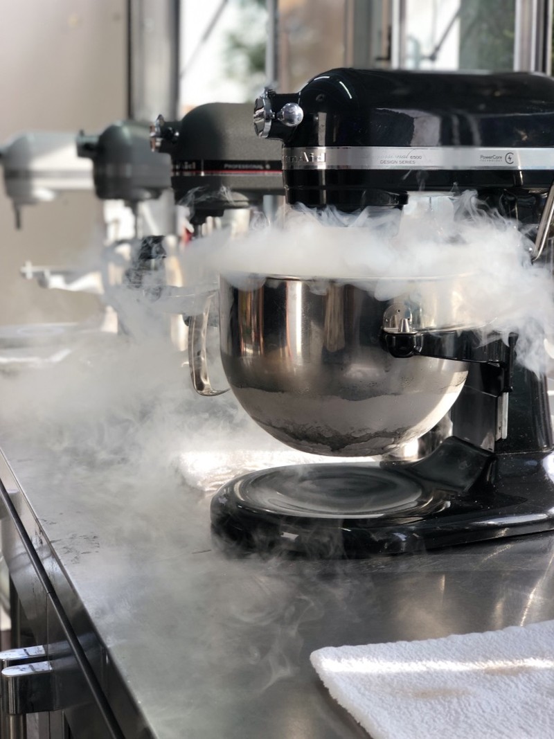 Using liquid nitrogen to freeze ice cream, as Eskimo Brothers does, creates a show-stopping fog.