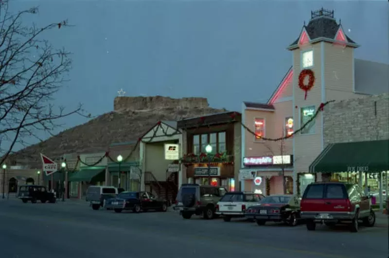 Image: town at night.
