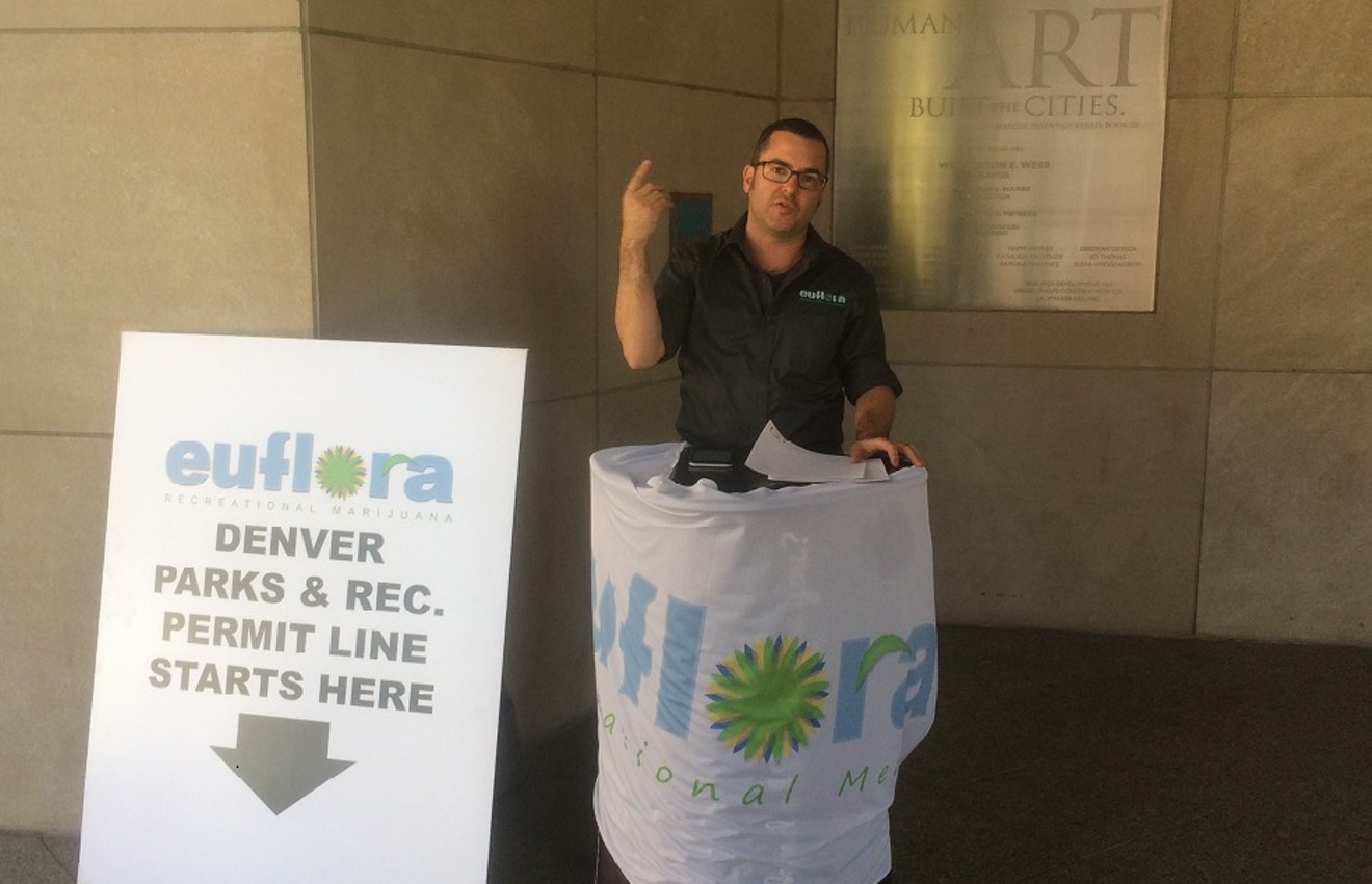 Euflora's Bobby Reginelli says 31 Euflora employees are prepared to camp out in shifts outside of the Denver Parks and Recreation building.