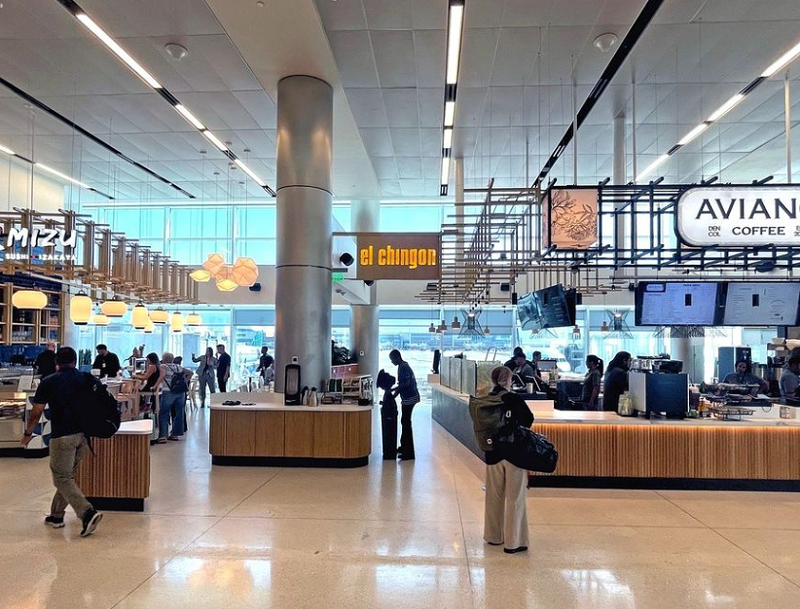 Image: dining areas in an airport
