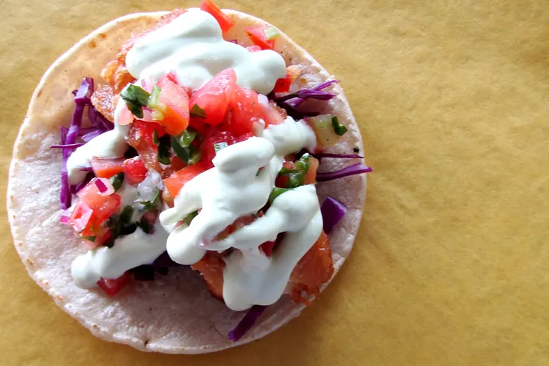Image: The Baja Buzz taco is now being served at BorraCho, inside Avanti F & B.