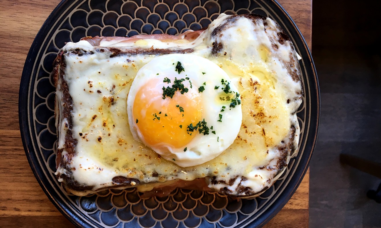 This croque madame wouldn't be very good to go, so you might as well sit back and enjoy the atmosphere during Morin's new lunch hours.
