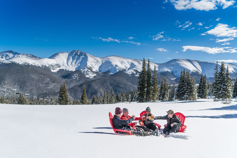 Cheers at the top of Winter Park Resort.